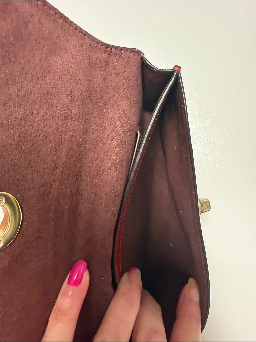 Coach Red Pebbled Leather Turnlock Wristlet Clutch